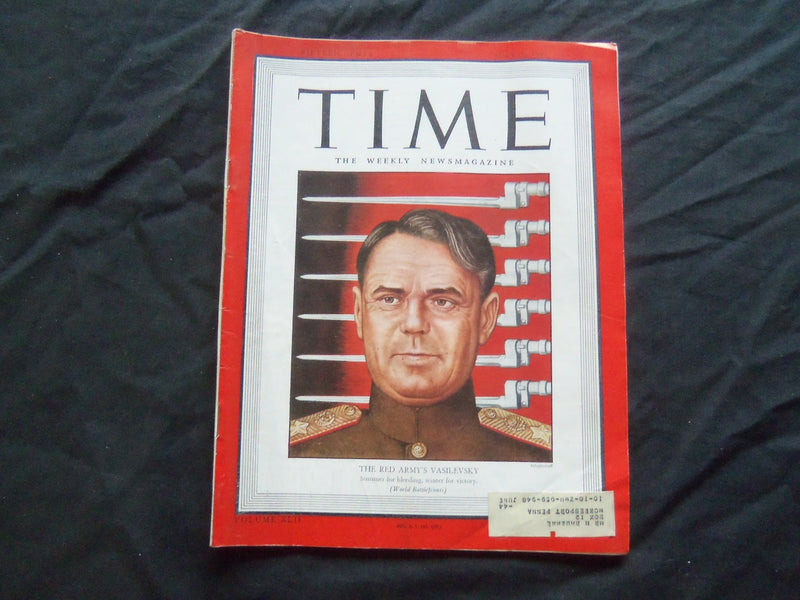 1943 JULY 5 TIME MAGAZINE - RED ARMY'S MARSHAL BASILEVSKY - T 871
