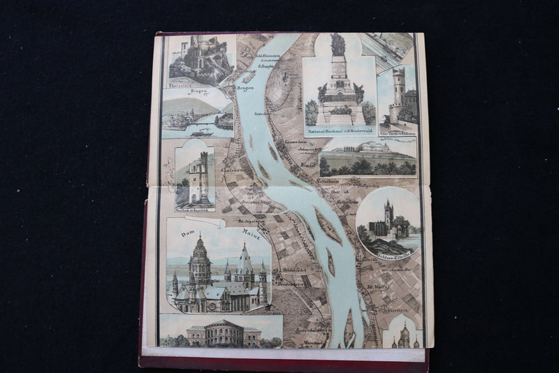 1900'S PANORAMA VOM RHEIN MAINZ-COLN FOLD-OUT HARDCOVER BOOK - K 2360