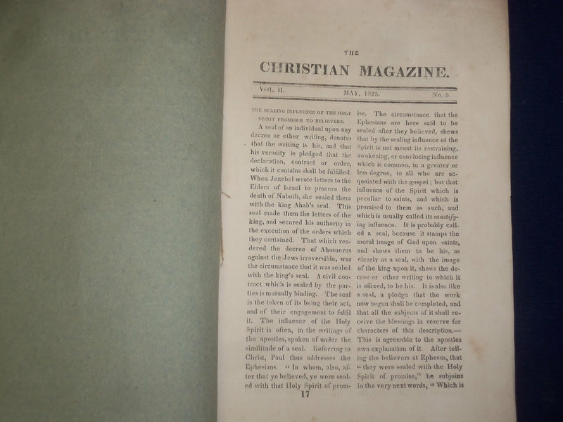 1825 MARCH & MAY THE CHRISTIAN MAGAZINE - LOT OF 2 - J 4589