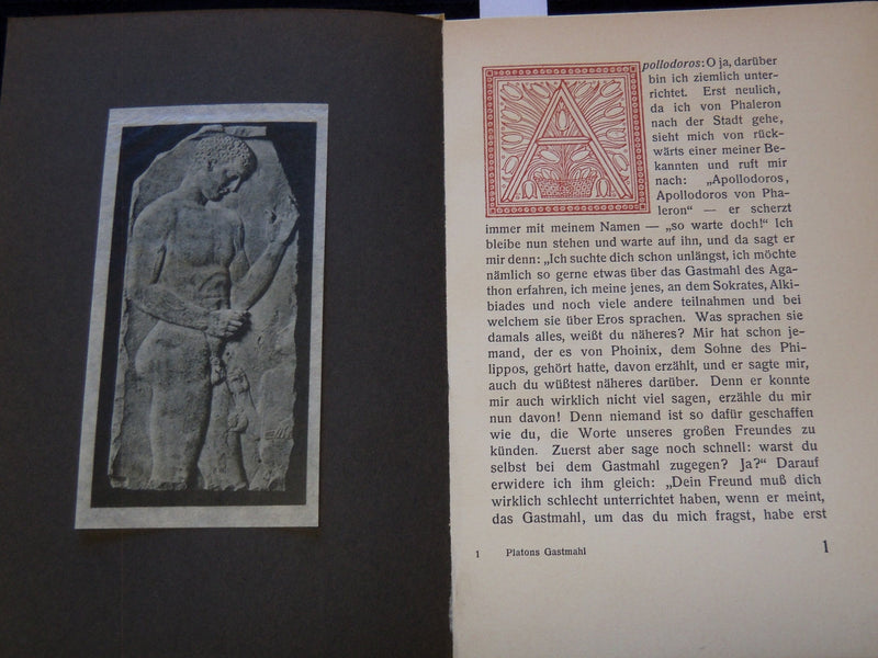 1903 PLATONS GASTMAHL INS DEUTSCHIE UBERTRAGREN GERMAN BOOK - KD 7811