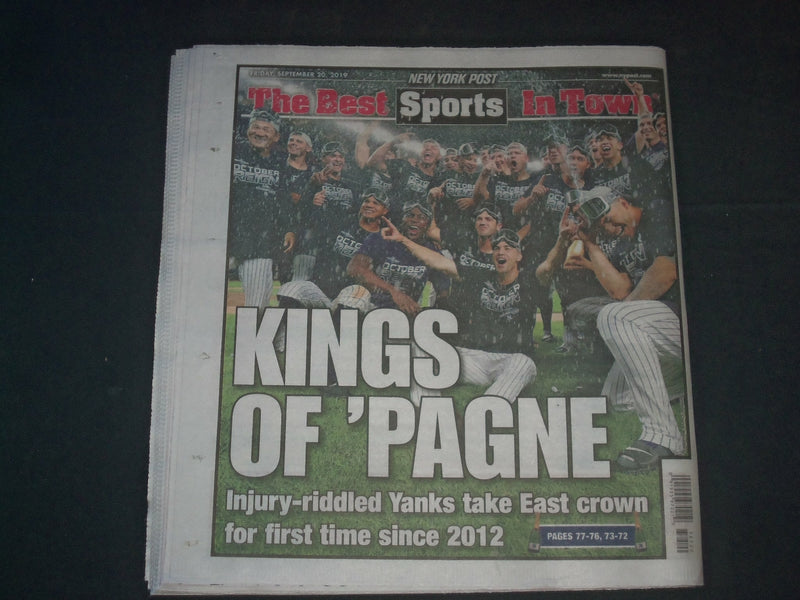 2019 SEP 20 NEW YORK POST NEWSPAPER -YANKEE'S DOMINGO GERMAN DOMESTIC VIOLENCE