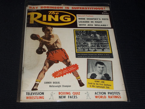 1956 DECEMBER THE RING MAGAZINE - CARMEN BASILIO FRONT COVER - E 4630