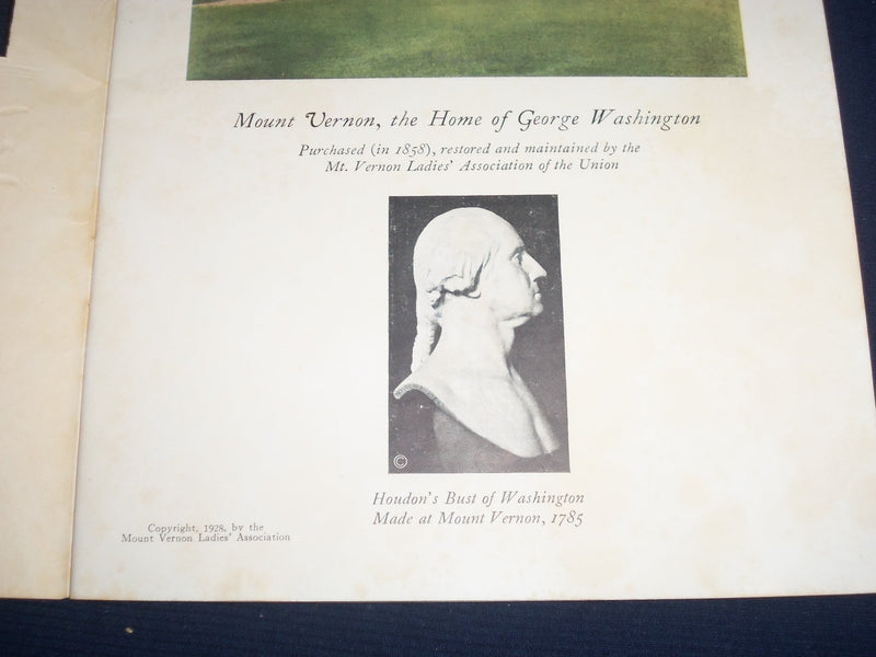 1928 MOUNT VERNON VIRGINIA ILLUSTRATED HANDBOOK - HOME OF WASHINGTON - J 1197