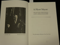 1983 A. HYATT MAYOR SELECTED WRITINGS & BIBLIOGRAPHY HARDCOVER BOOK - KD 7317