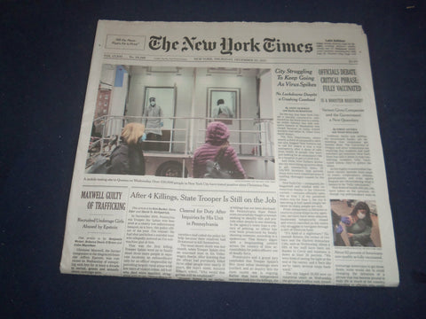 2021 DECEMBER 30 NEW YORK TIMES - DEBATE CRITICAL PHRASE: FULLY VACCINATED