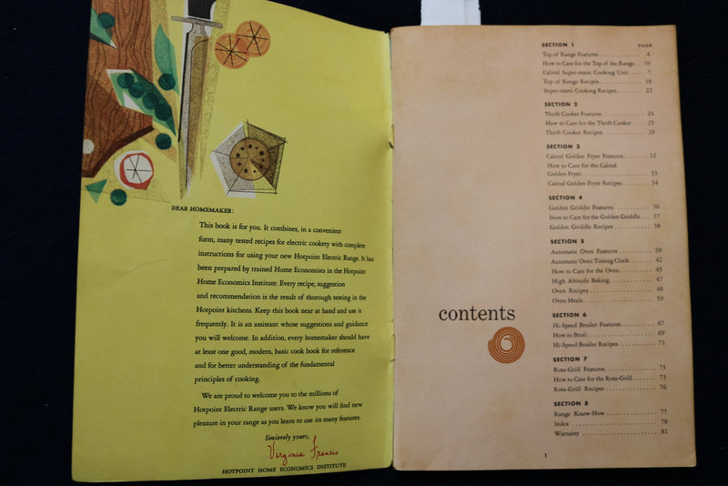 1955 HOTPOINT ELECTRIC RANGE MANUAL - SOFTCOVER - K 1559