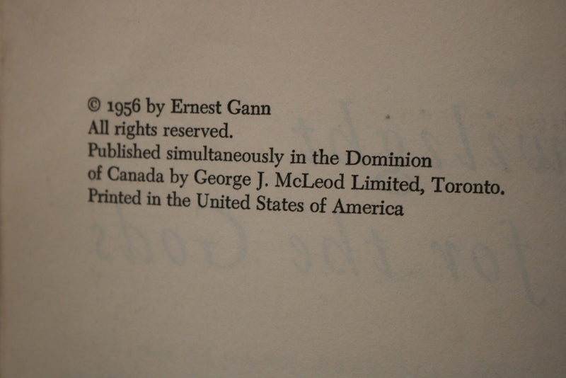 1956 TWILIGHT FOR THE GODS HARDCOVER BOOK BY ERNEST GANN - KD 9627