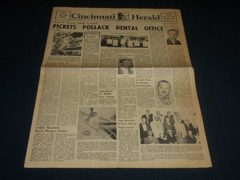 1963 JULY 27 CINCINNATI HERALD NEWSPAPER - NAACP PICKETS POLLACK DENTAL- NP 4401