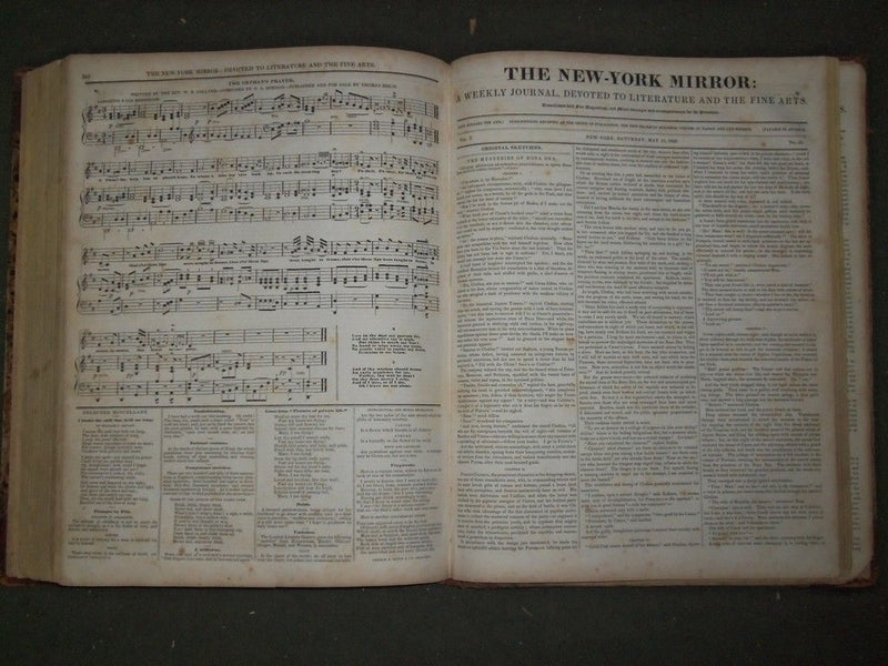 1832-1833 NEW YORK MIRROR MAGAZINE BOUND VOLUME NO. 10 - WALTER SCOTT - KD 725R