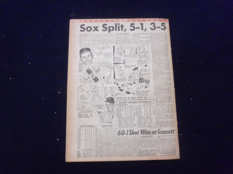 1958 JULY 5 BOSTON DAILY RECORD NEWSPAPER - HOLIDAY TOLL SOARS TO 14 - NP 6348