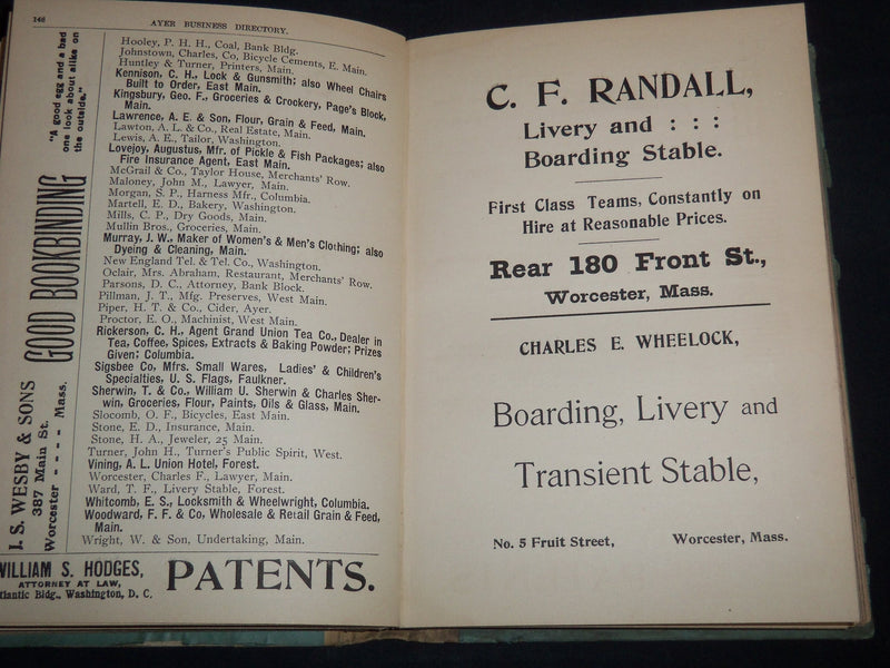 1901-1902 JOHNSON'S BUSINESS & PROFESSIONAL DIRECTORY - WORCESTER - KD 5523C