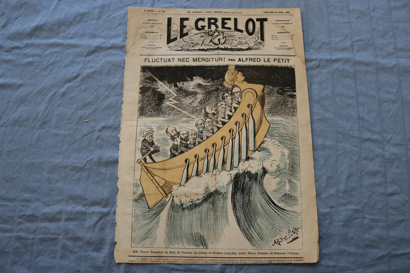 1873 APRIL 20 LE GRELOT NEWSPAPER - FLUCTUAT NEC MERGITUR! - FRENCH - NP 8620