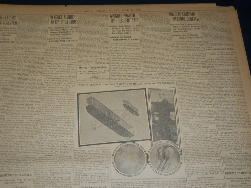 1909 JUNE 11 THE BOSTON HERALD - EDWARD EVERETT HALE DEAD AT 88 - BH 380