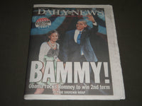 2012 NOVEMBER 7 NEW YORK DAILY NEWS NEWSPAPER - BAMMY - NP 2444