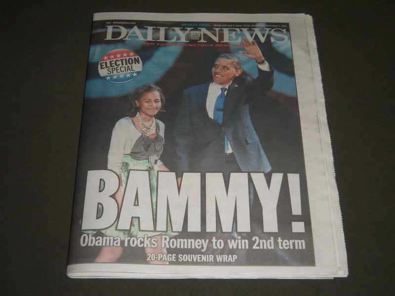 2012 NOVEMBER 7 NEW YORK DAILY NEWS NEWSPAPER - BAMMY - NP 2444
