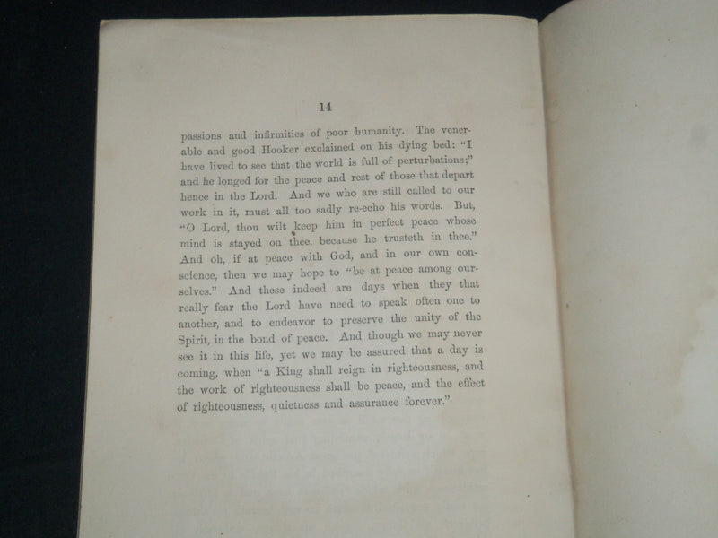 1865 ST. LUKE'S CHURCH SERMON PHILADELPHIA BOOK BY REV. FRANCIS FULFORD - J 4495
