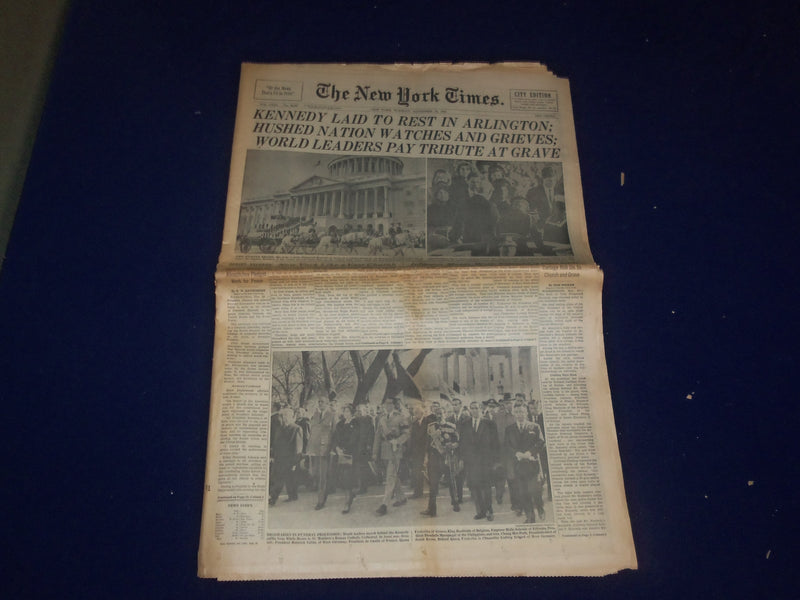1963 NOVEMBER 26 THE NEW YORK TIMES - KENNEDY LAID TO REST IN ARLINGTON- NP 2998