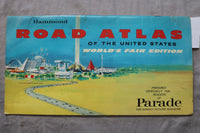 1964 HAMMOND ROAD ATLAS OF THE UNITED STATES - WORLD'S FAIR EDITION - K 3458