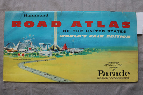 1964 HAMMOND ROAD ATLAS OF THE UNITED STATES - WORLD'S FAIR EDITION - K 3458