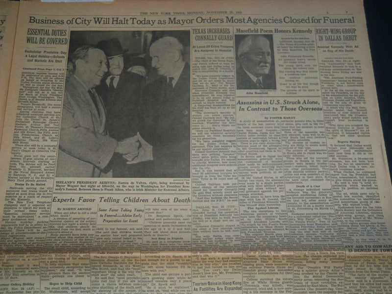 1963 NOV 25 NEW YORK TIMES - PRESIDENT'S ASSASSIN SHOT TO DEATH - NP 3561