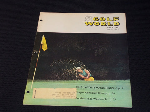 1967 JULY 7 GOLF WORLD MAGAZINE - CATHERINE LACOSTE FRONT COVER - E 7233