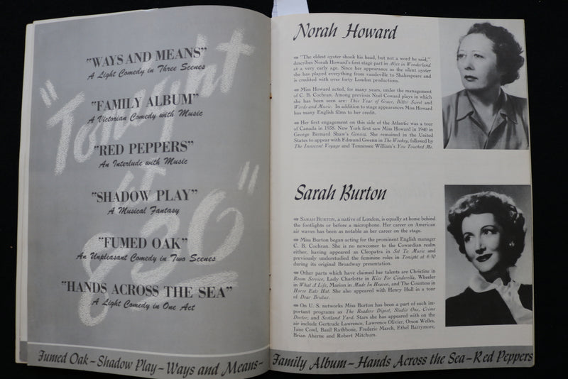 1940'S GERTRUDE LAWRENCE IN NOEL COWARD'S TONIGHT AT 8:30 PROGRAM - K 2290