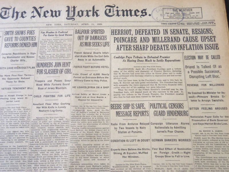 1925 APRIL 11 NEW YORK TIMES - RUTH'S CONDITION IS MUCH IMPROVED - NT 5435