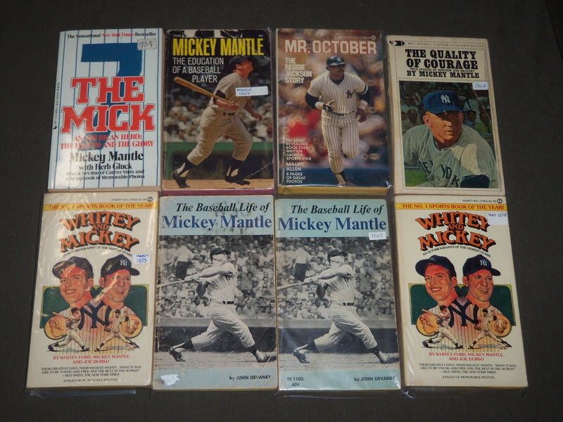 1960'S-1980'S NEW YORK YANKEES PAPERBACK BOOKS LOT OF 16 -MANTLE- FORD - CW 6000
