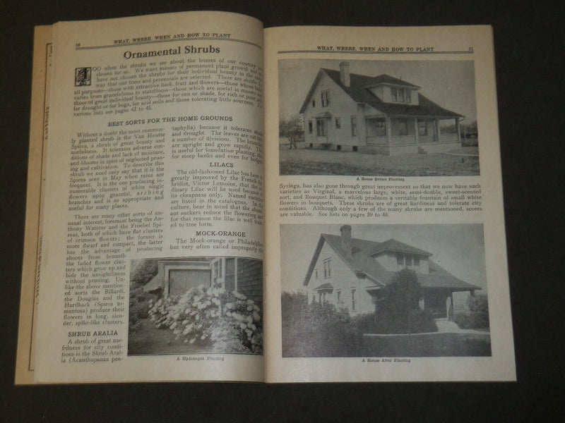 1926 WHAT WHERE WHEN AND HOW TO PLANT BOOK - THIRD EDITION - J 3718