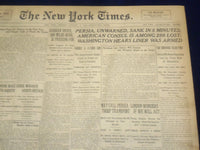 1916 JANUARY 3 NEW YORK TIMES - PERSIA SANK IN FIVE MINUTES - NT 9050