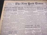 1953 OCT 9 NEW YORK TIMES - MORELAND INQUIRY OF HARNESS RACING STARTED - NT 4698