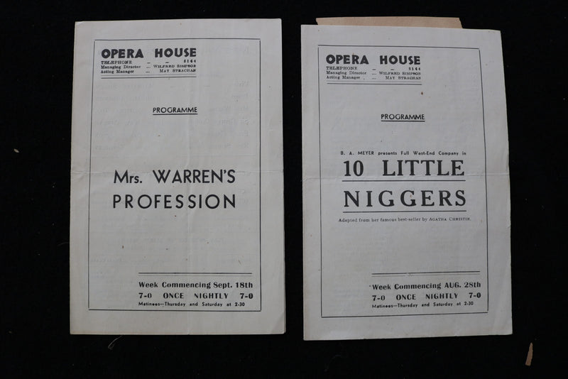 1940'S OPERA HOUSE PROGRAMME - LOT OF 8 - CHELTENHAM - K 2812