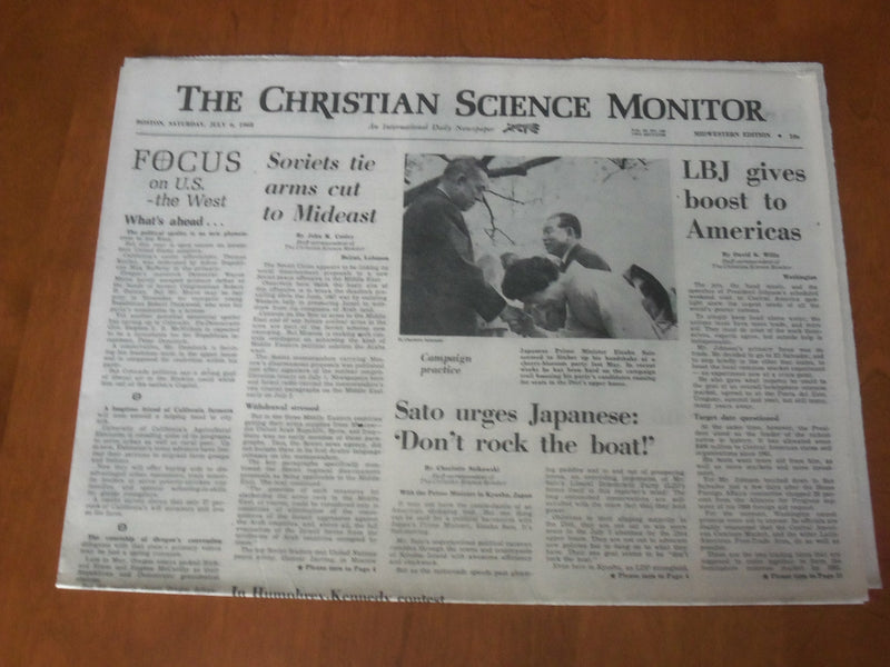 1968 JULY 6 THE CHRISTIAN SCIENCE MONITOR-ROCKEFELLER-REAGAN GIVEN EDGE- NP 4650