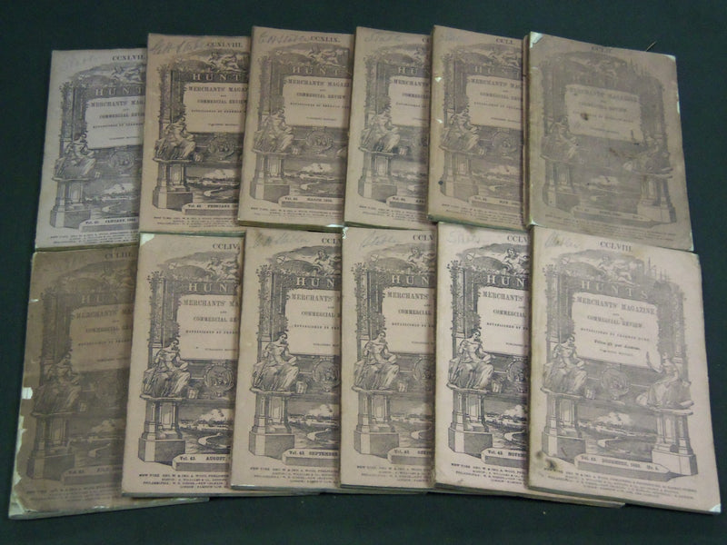 1860 HUNT'S MERCHANTS MAGAZINE AND COMMERCIAL REVIEW LOT OF 12 - WR 241L