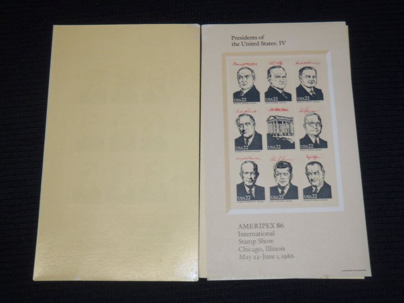 1986 AMERIPEX 86 PRESIDENTS OF THE UNITED STATES STAMPS LOT OF 2 - K 571