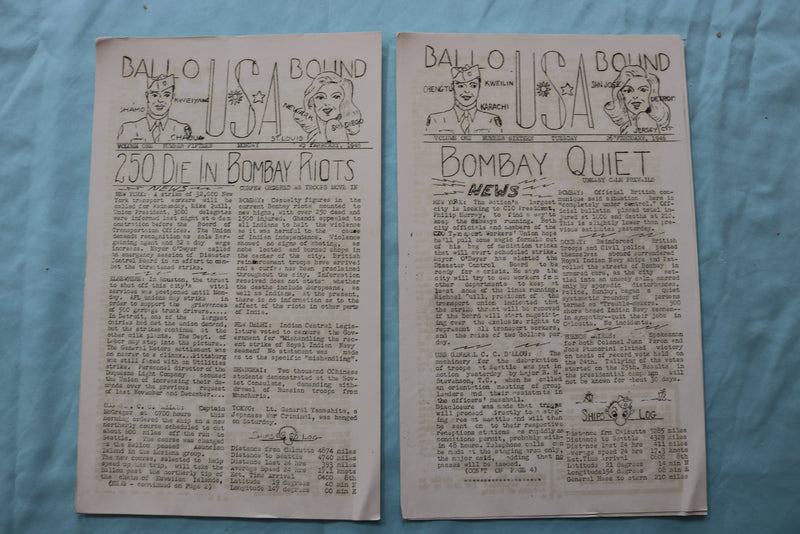 1946 BALLOU BOUND- TRANSPORT SHIP NEWSPAPER - LOT OF 26 - K 2519