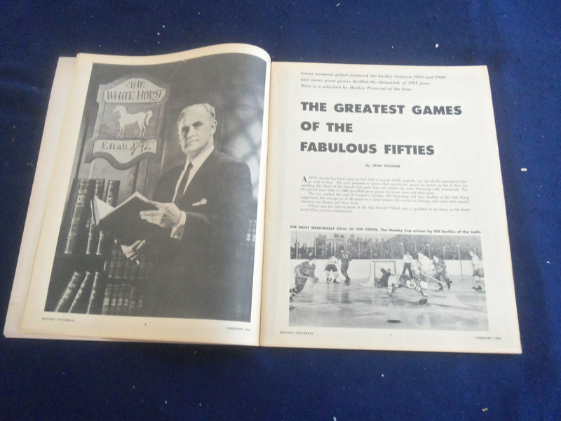 1961 FEBRUARY HOCKEY PICTORIAL MAGAZINE - RALPH BACKSTROM COVER - ST 200M