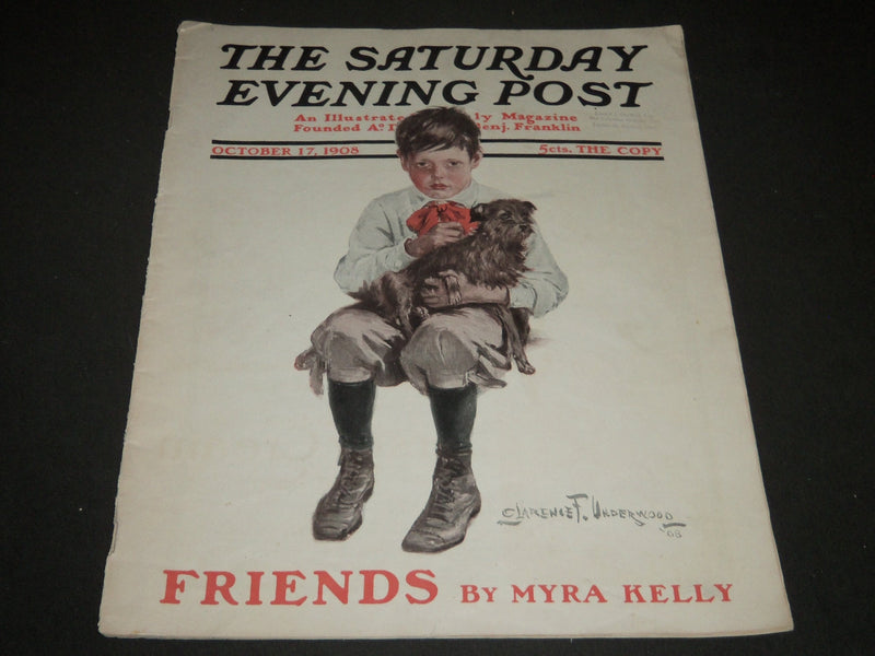 1908 OCTOBER 17 THE SATURDAY EVENING POST MAGAZINE - ILLUSTRATED COVER - SP 850