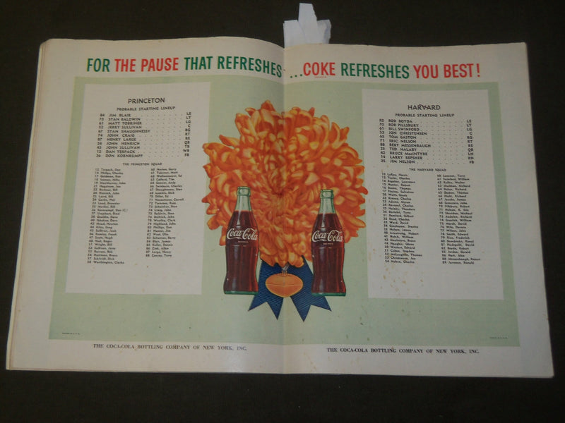 1960 NOVEMBER 5 PRINCETON VS. HARVARD FOOTBALL PROGRAM - IVY LEAGUE - J 3595