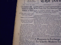 1947 SEPT 22 NEW YORK TIMES - LA GUARDIA'S FUNERAL BIER VIEWED BY 45,000- NT 176