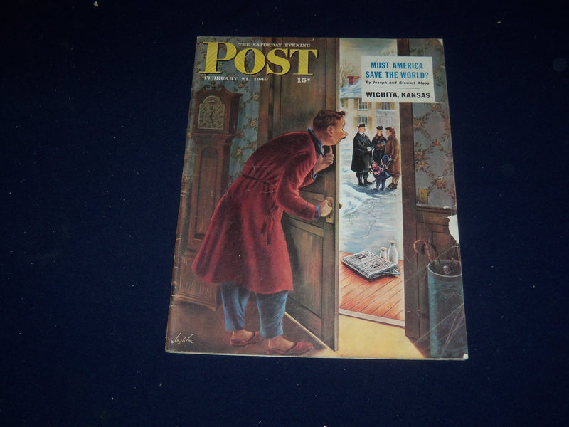 1948 FEBRUARY 21 THE SATURDAY EVENING POST MAGAZINE - ILLUSTRATED COVER- SP 5546