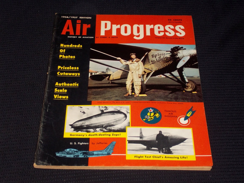 1956-1957 AIR PROGRESS MAGAZINE - JAMES STEWART SPIRIT OF ST. LOUIS - E 5324
