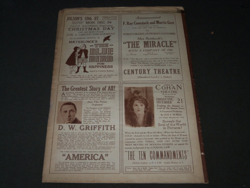 1923 DEC 20 MID-WEEK PICTORIAL MAGAZINE SECTION - RAILROAD SANTA CLAUS - J 3274