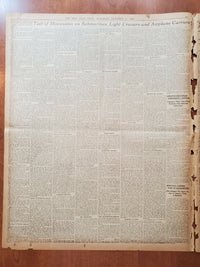1921 DEC 31 NEW YORK TIMES NEWSPAPER - AIRPLANE CARRIERS RATIO SETTLED - NT 8043