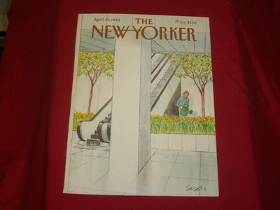 1983 APRIL 25 NEW YORKER MAGAZINE FRONT COVER ONLY - GREAT ART FOR FRAMING