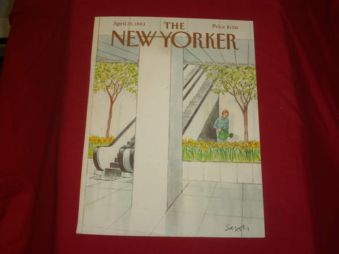 1983 APRIL 25 NEW YORKER MAGAZINE FRONT COVER ONLY - GREAT ART FOR FRAMING