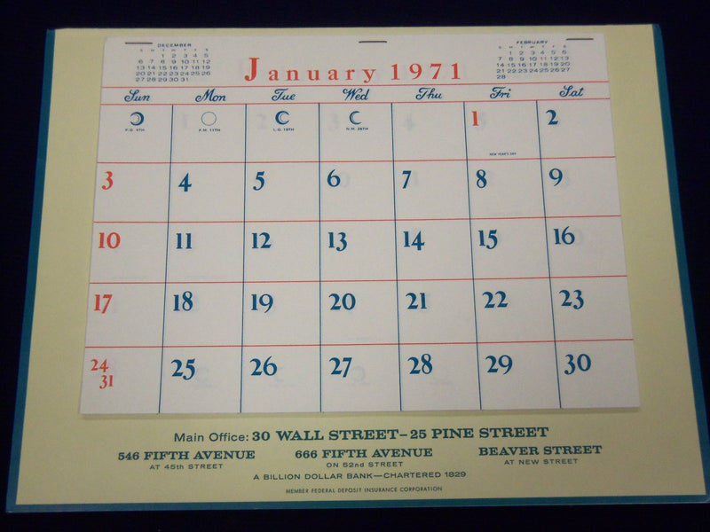 1969-1974 SEAMEN'S BANK FOR SAVINGS CALENDAR LOT OF 3 - FRANK SMITH - J 1936