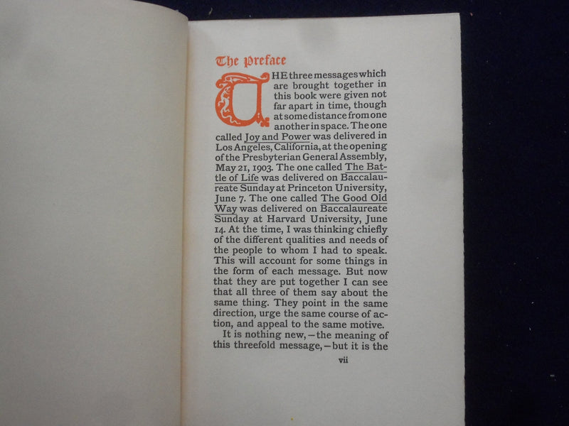 1903 JOY & POWER HARDCOVER BOOK BY HENRY VAN DYKE - KD 8787