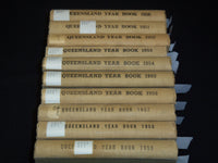 1950-1959 QUEENSLAND YEAR BOOK LOT OF 10 - GOV. STATISTICIAN BRISBANE - KD 1C