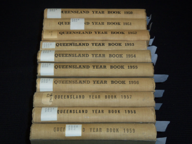 1950-1959 QUEENSLAND YEAR BOOK LOT OF 10 - GOV. STATISTICIAN BRISBANE - KD 1C